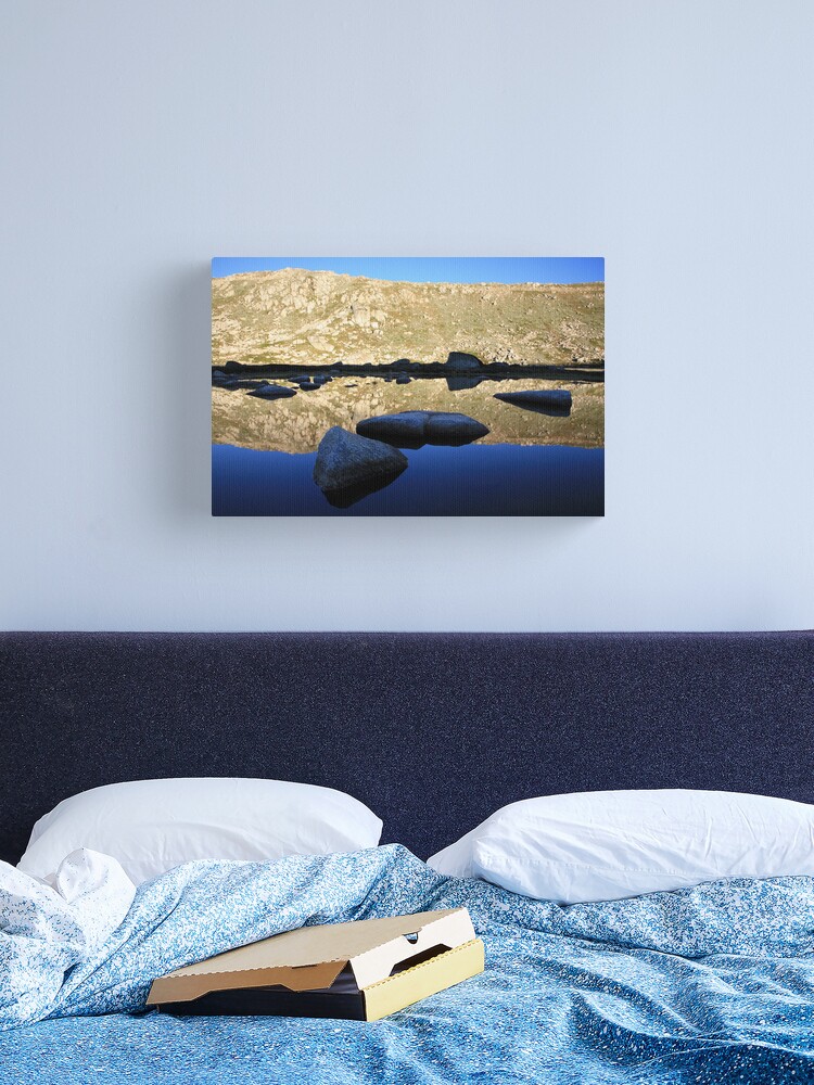 Canvas Print, Early morning refections of Mt Kosciusko summit, Australia designed and sold by Michael Boniwell