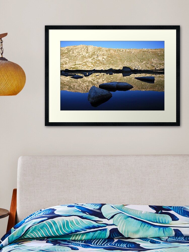 Framed Art Print, Early morning refections of Mt Kosciusko summit, Australia designed and sold by Michael Boniwell