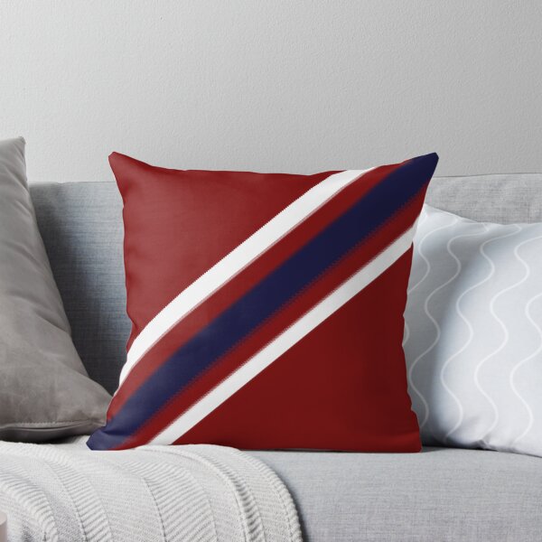 Item preview, Hand-Drawn Navy & White Retro Diagonal Stripe Pattern On Red designed and sold by BlueMoonBarn.
