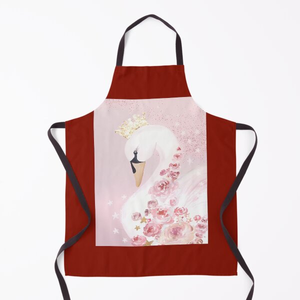 Item preview, Pink Princess Swan with Flowers Bird Gold Crown Art Print designed and sold by vhrodhuym76.