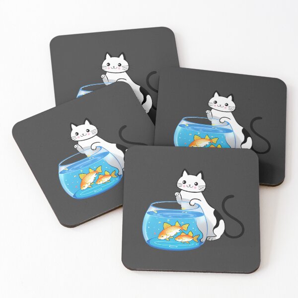 Item preview, Cat fishing for goldfish  designed and sold by PiggyWonka.
