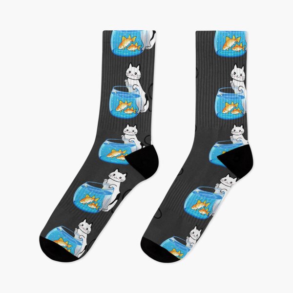 Item preview, Cat fishing for goldfish  designed and sold by PiggyWonka.