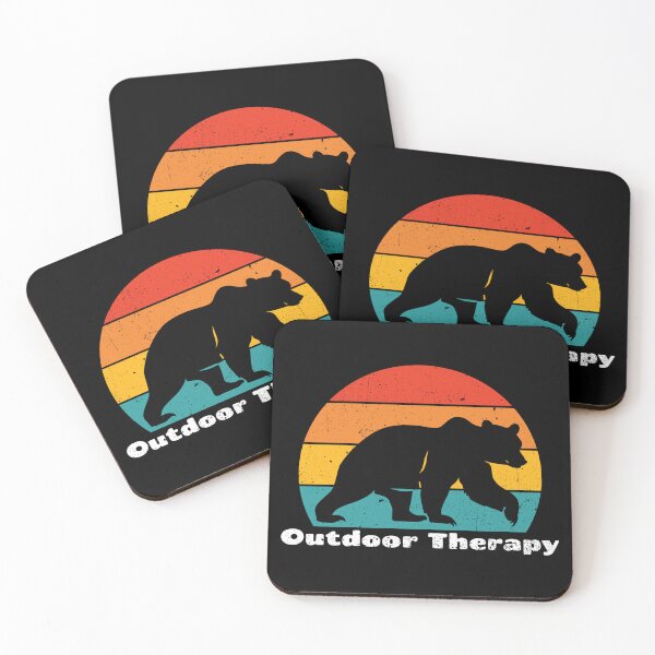 Item preview, Outdoor Therapy | Retro Vintage Sunset Bear | Distressed Design designed and sold by EDigitalDesigns.