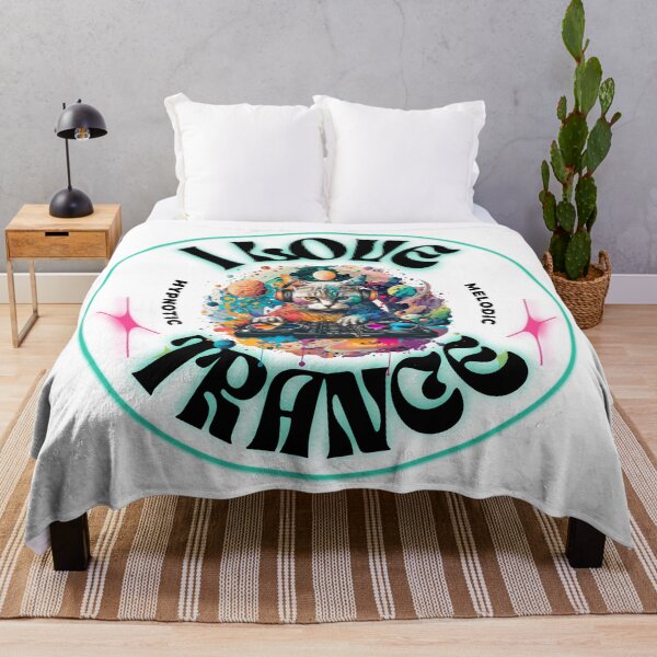 Item preview, TRANCE - I Love Trance Cat (negro/azul) designed and sold by Discothreadz.