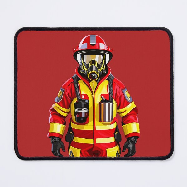 Item preview, Courage in Red and Yellow: Portrait of a Firefighter designed and sold by Pickmash.