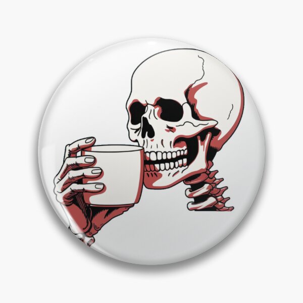 Item preview, Bony Brew - Skeleton Sipping Coffee Illustration designed and sold by Organic Creeps.