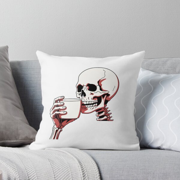 Item preview, Bony Brew - Skeleton Sipping Coffee Illustration designed and sold by Organic Creeps.