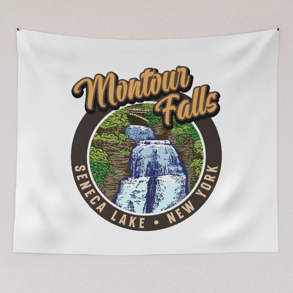 Item preview, Montour Falls Seneca Lake New York with She-Qua-Ga Waterfall designed and sold by SunNoonPark.