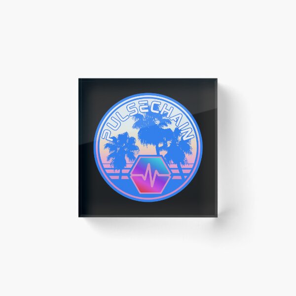 Item preview, Pulsechain Vintage Palms Sunset - Crypto Logo designed and sold by GetCryptoSwag.