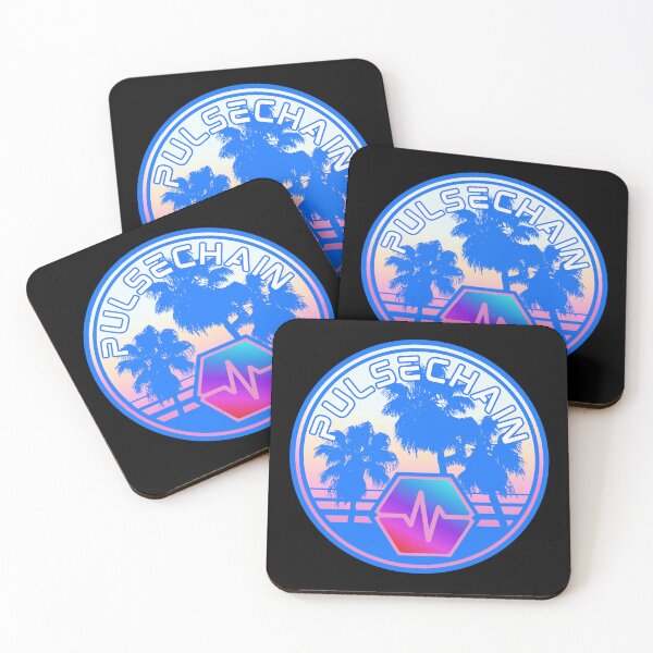 Item preview, Pulsechain Vintage Palms Sunset - Crypto Logo designed and sold by GetCryptoSwag.