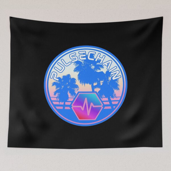 Item preview, Pulsechain Vintage Palms Sunset - Crypto Logo designed and sold by GetCryptoSwag.