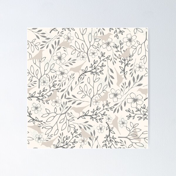 Item preview, Planning the Nest Bird Pattern Yellow Tan designed and sold by StudioPosies.