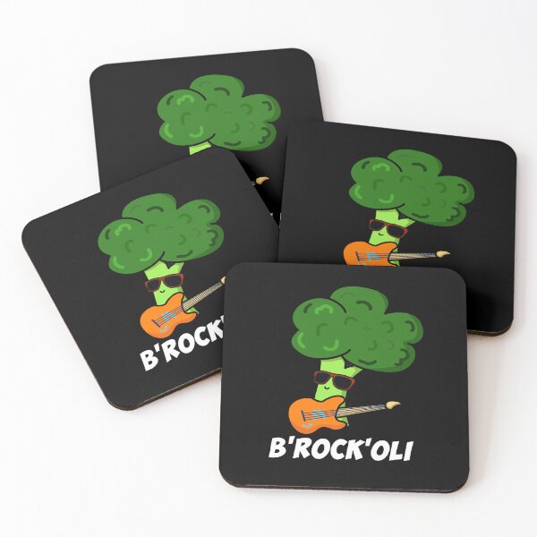 Item preview, B-Rock-Oli Funny Rocker Broccoli Puns (Dark BG) designed and sold by punnybone.
