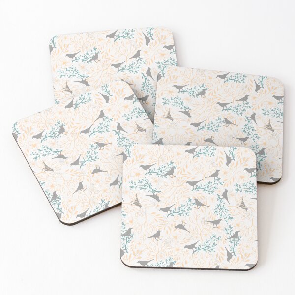 Item preview, Planning the Nest Bird Pattern Yellow & Blue designed and sold by StudioPosies.