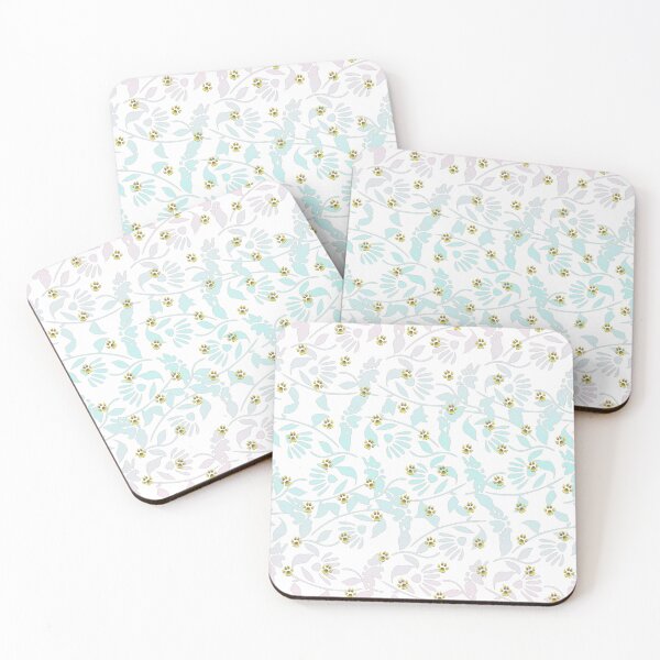 Item preview, Paws and pastel color wild flower pattern designed and sold by Preeyanc.