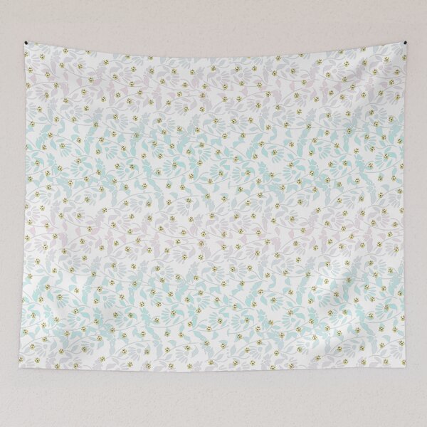 Item preview, Paws and pastel color wild flower pattern designed and sold by Preeyanc.