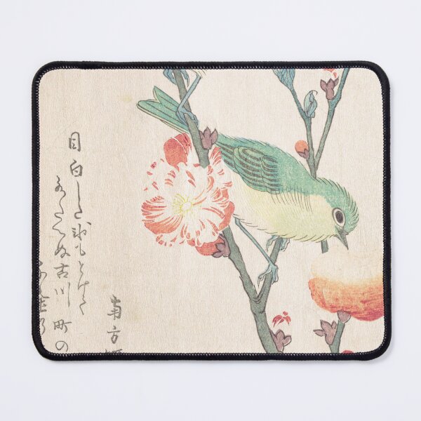 Item preview, White-eyes on a Branch of Peach Tree (Restored Japanese Artwork) designed and sold by HistorySimple.