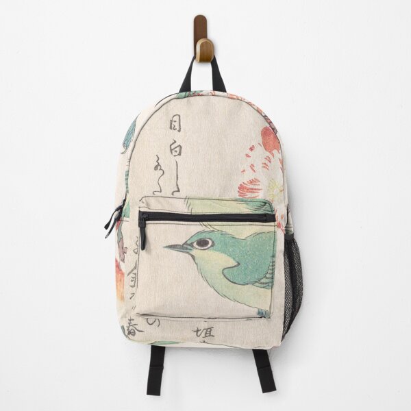 Item preview, White-eyes on a Branch of Peach Tree (Restored Japanese Artwork) designed and sold by HistorySimple.