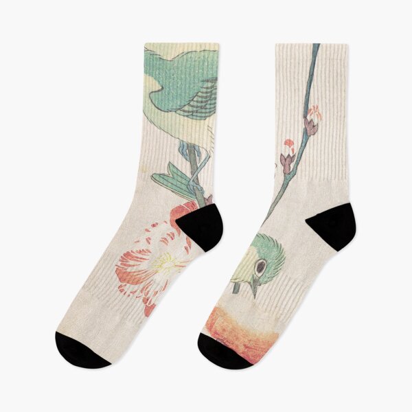 Item preview, White-eyes on a Branch of Peach Tree (Restored Japanese Artwork) designed and sold by HistorySimple.