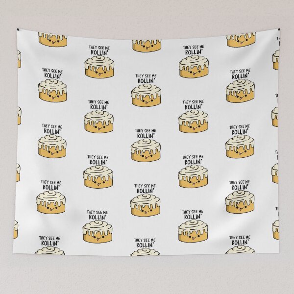 Item preview, They See Me Rollin Funny Cinnamon Roll Puns  designed and sold by punnybone.
