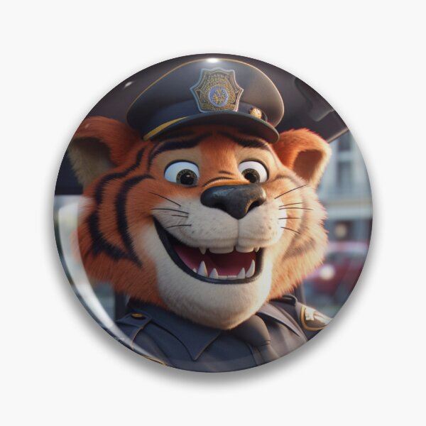 Aperçu de l'œuvre Mignon officier de police tigre créée et vendue par CreativeShed.