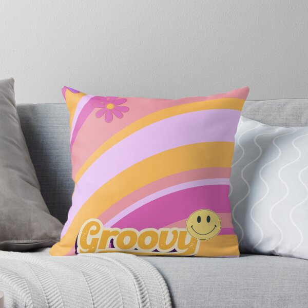 Item preview, Colorful Retro 70s Wavy Groovy Vibes With Flowers and Smiley Face designed and sold by EverAfterStudio.