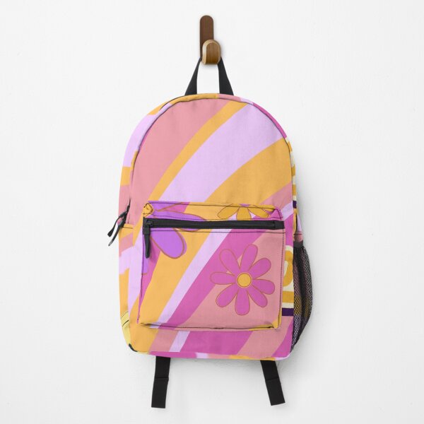 Item preview, Colorful Retro 70s Wavy Groovy Vibes With Flowers and Smiley Face designed and sold by EverAfterStudio.
