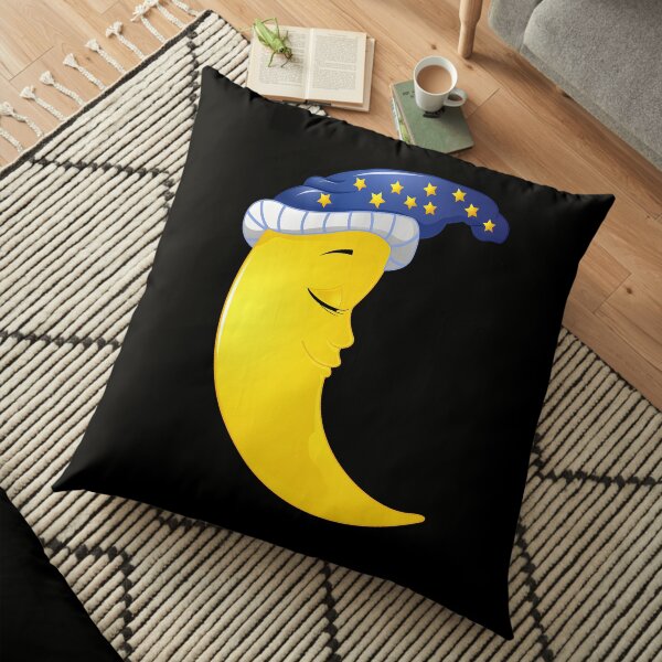 Cute Sleeping Moon Floor Pillow