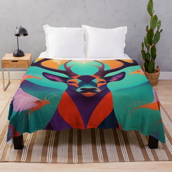 Item preview, Colorful Pop Art Fantasy Deer designed and sold by Shivangi Javkar.