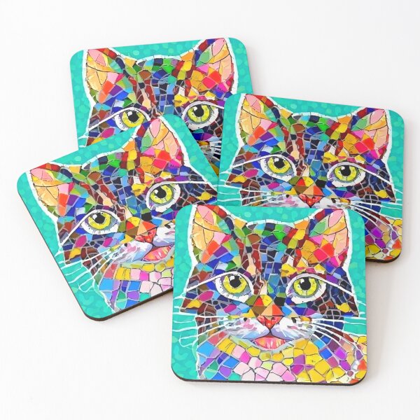 Item preview, Cat Mosaic Colorful 01 designed and sold by myrbpix.