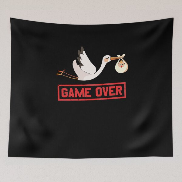 Item preview, Game Over Stork With Newborn Baby  designed and sold by BUBLTEES.