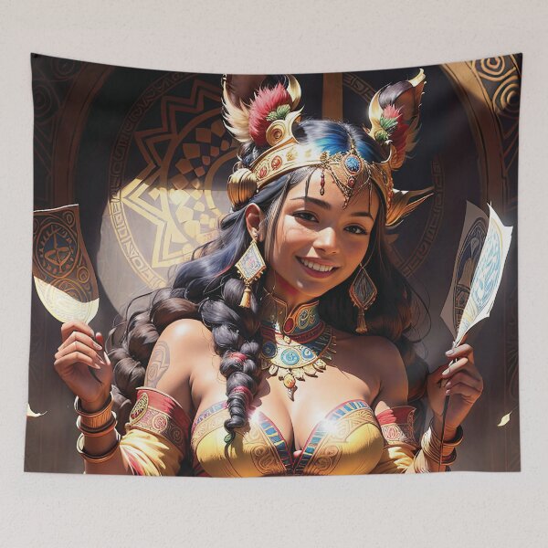 Item preview, Cheerful and super cute latin girl with little flags designed and sold by zotilus.