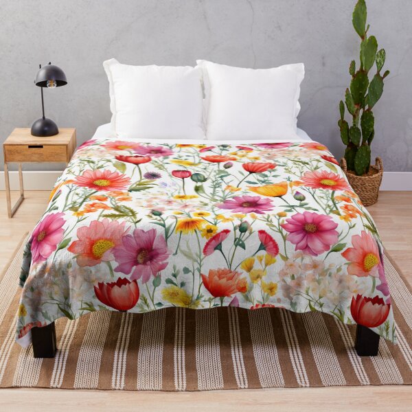 Item preview, Pink Orange Red Watercolor Flowers designed and sold by junkydotcom.