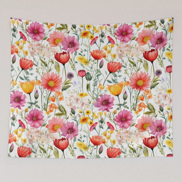 Item preview, Pink Orange Red Watercolor Flowers designed and sold by junkydotcom.