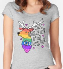 Oh Deer ! Im Queer ! Women's Fitted Scoop T-Shirt