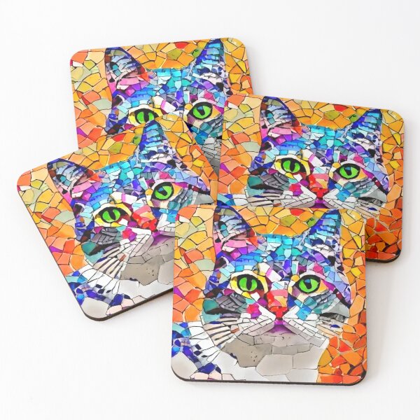 Item preview, Cat Mosaic Colorful 02 designed and sold by myrbpix.