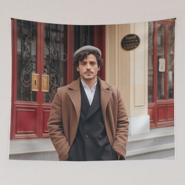 Item preview, French Dispatch actor in front of the building designed and sold by ericpartee.