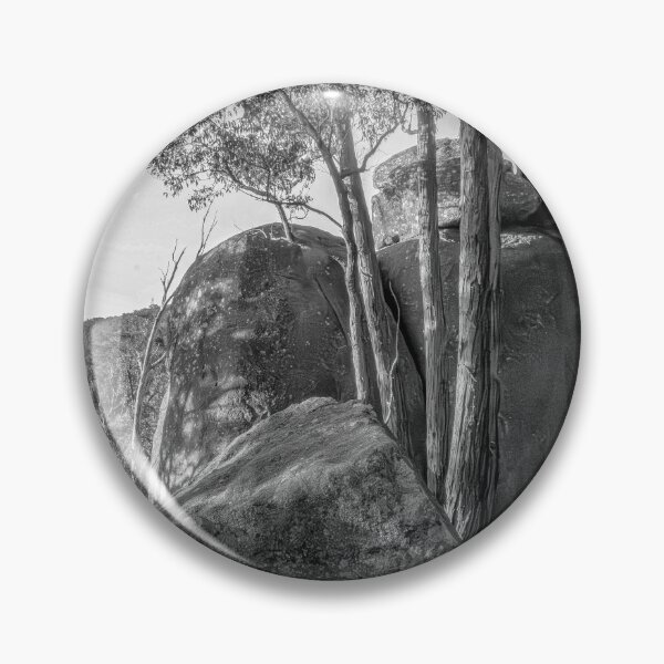Item preview, Setting Sun at Giant Granite Boulders at the Dog Rocks B&W - Mount Alexander, Victoria designed and sold by Steven Jodoin.