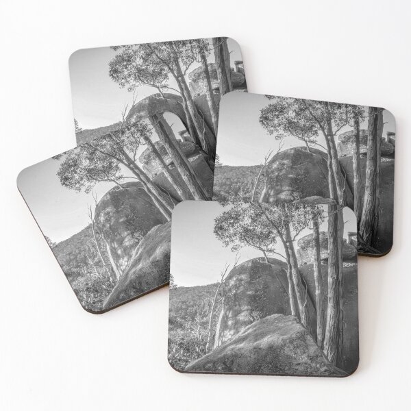 Item preview, Setting Sun at Giant Granite Boulders at the Dog Rocks B&W - Mount Alexander, Victoria designed and sold by Steven Jodoin.