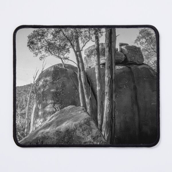 Item preview, Setting Sun at Giant Granite Boulders at the Dog Rocks B&W - Mount Alexander, Victoria designed and sold by Steven Jodoin.