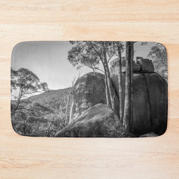 Item preview, Setting Sun at Giant Granite Boulders at the Dog Rocks B&W - Mount Alexander, Victoria designed and sold by Steven Jodoin.