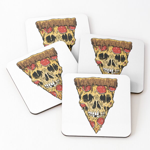 Item preview, Skull Pizza (Die for Pizza) Carton Pizza slice designed and sold by PIXEL POP DESIGNS - Beyond the Norm!.