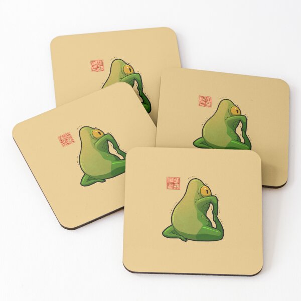 Item preview, yoga frog king pigeon pose designed and sold by DingHuArt.