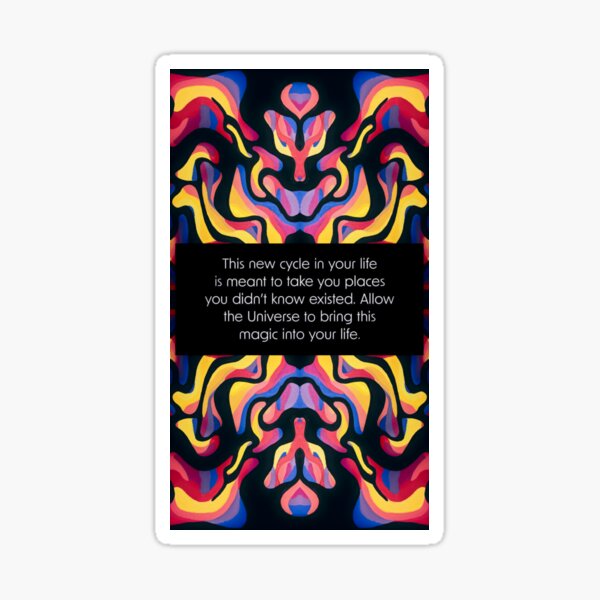 Trippy Colorful Blobs with a Mindful Inspirational Quote Sticker