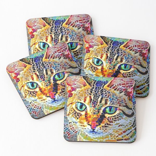 Item preview, Cat Mosaic Colorful 06 designed and sold by myrbpix.