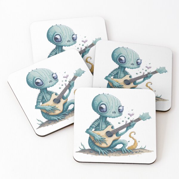 Item preview, "I'll play you a love song." - Cute alien Frogirepto with a guitar. designed and sold by SaraSumi.