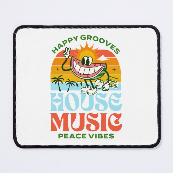 Item preview, HOUSE MUSIC  - Happy Grooves , Peace Vibes (Blue/Red/Green) designed and sold by Discothreadz.