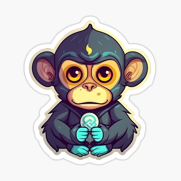 51092 MONKEY SHINY STICKERS-10