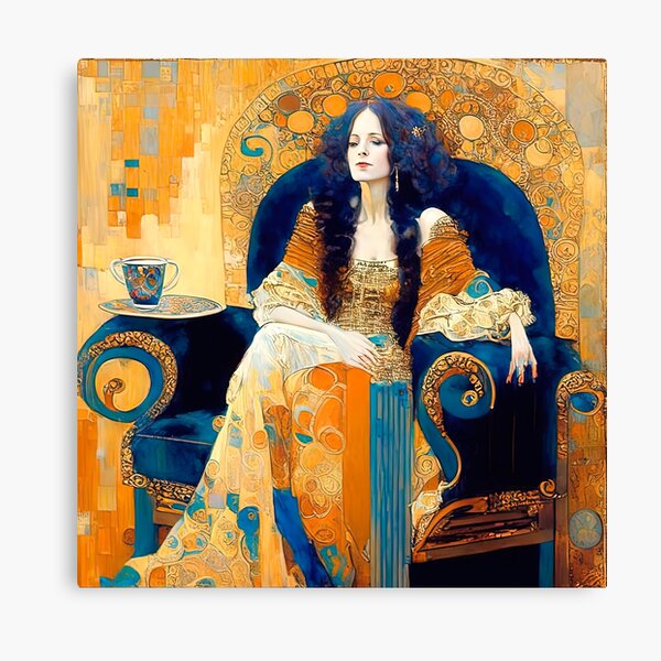 Aperçu de l'œuvre Portrait de femme Art Nouveau inspiré de Gustav Klimt créée et vendue par LanaGustavsson.