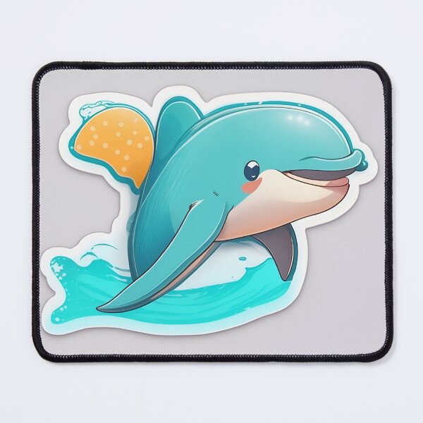 Item preview, Friendly dolphin in sticker look designed and sold by KCpixl.